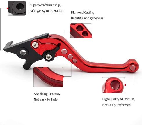 Krace Motorcycle Clutch Brake Levers Fit For Yamaha YFZ 350 Banshee 2002 2003 2004 2005 2006 2007 2008 YBR250 FAZER 2007 2008 2009 2010 2011 2012 w. 7/8" 22mm Rubber Handlebar Hand Grips in Saudi Arabia