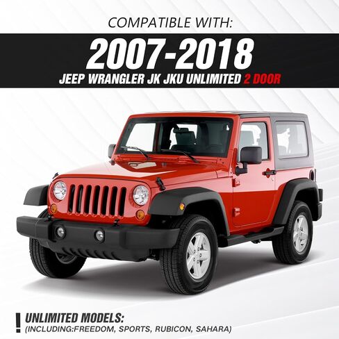 Red Grab Handles for 2007–2018 Jeep Wrangler JK JKU Front & Rear Roll Bar Assist Grips, Compatible with Rubicon Sport Sahara 2/4 Door, Heavy-Duty Off-Road Handle Kit Interior Accessory Aluminum in Saudi Arabia