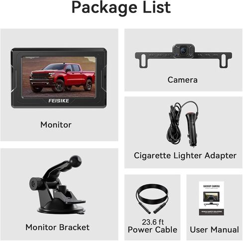 Backup Camera with IR Night Vision, 7 Inch 1080P HD Rear View Camera, Plug-Play, DIY Guide Lines, 150° Wide Angle, Back up Camera Systems for Truck Cars Pickups SUV Van in Kuwait