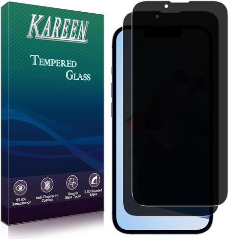 KAREEN 2 Pack Designed for iPhone 13, iPhone 13 Pro Screen Protector Tempered Glass Flim, Anti-Scratch, Bubble Free, Case Friendly in Saudi Arabia