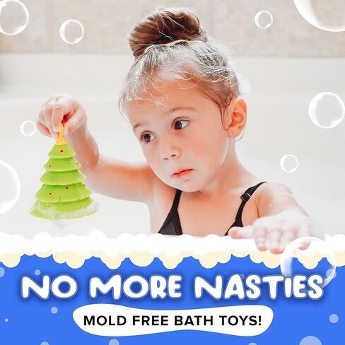 SplashEZ Mold Free Bath Toys for Babies & Toddlers, Animals No Hole Bath Toys for Kids, Toddler Gift, No Mold Bathtub Water Set for Kids, Pool, BPA-Free, Safe, Fun, Infant Ages 1 3 6 12 18 Months in Kuwait