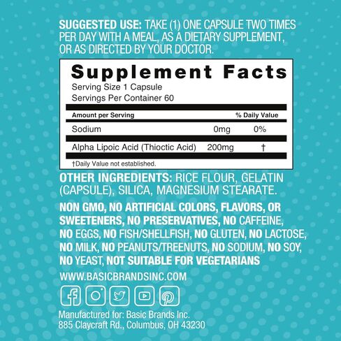 Nerves Alpha Lipoic Acid, 200 mg, Neuron Function (Pack of 1) in Saudi Arabia