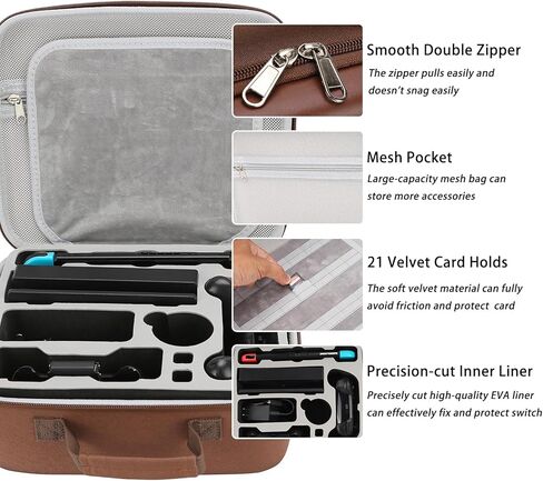 Large Capacity Carrying Case for Nintendo Switch 2 Model 2025 - Portable Deluxe Hard Shell Travel Bag with 21 Game Card Slots for Switch Console, Pro Controller & Accessories in Kuwait