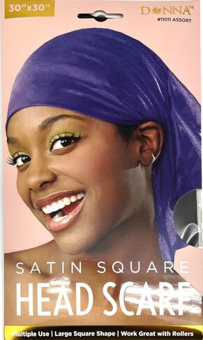 DONNA Satin Head Scarf 30" x 30", Headband for Women, Head Scarf for Women Silk Scarf, Silk Hair Wrap for Sleeping, 1PC in Saudi Arabia