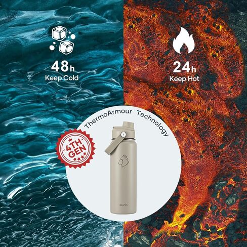 BUZIO Vacuum Insulated Stainless Steel Water Bottle 64oz (Cold for 48 Hrs/Hot for 24 Hrs) BPA Free Double Wall Travel Mug/Flask for Outdoor Sports Hiking, Cycling, Camping, Running in Kuwait