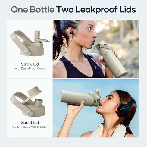 BUZIO Vacuum Insulated Stainless Steel Water Bottle 64oz (Cold for 48 Hrs/Hot for 24 Hrs) BPA Free Double Wall Travel Mug/Flask for Outdoor Sports Hiking, Cycling, Camping, Running in Kuwait