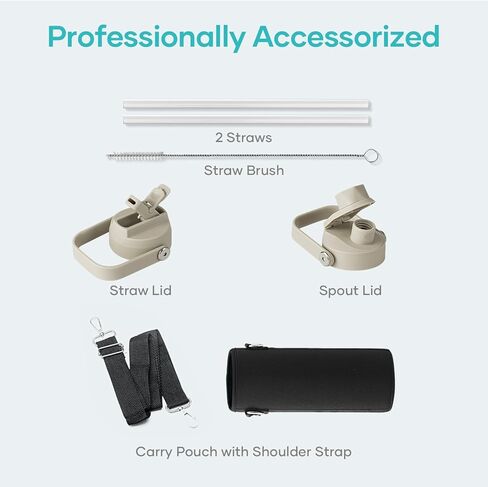 BUZIO Vacuum Insulated Stainless Steel Water Bottle 64oz (Cold for 48 Hrs/Hot for 24 Hrs) BPA Free Double Wall Travel Mug/Flask for Outdoor Sports Hiking, Cycling, Camping, Running in Kuwait