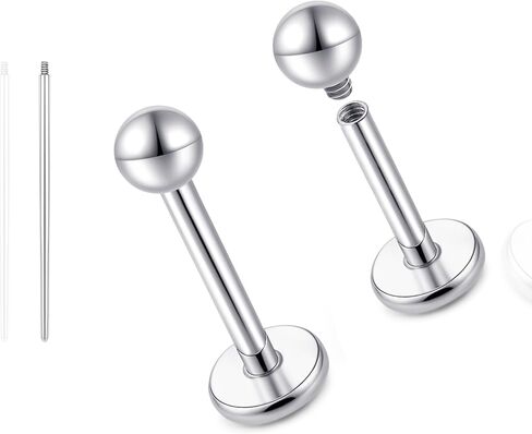 Limerencia 18G Pure Titanium Body Body Jewelry ، G23 Hypoallergenic Flat Back Back Tragus Helix Cartilage Conch Medusa Lip Bipret Piercing أقراط للنساء الرجال in Saudi Arabia