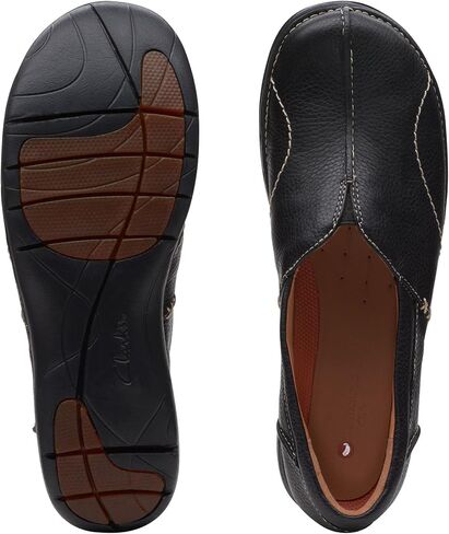 Clarks Un Loop Stride Leather Flat ، 8 ، أسود in Kuwait