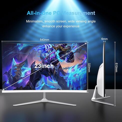 All-in-One Desktop Computer 23.8 Inch FHD Curved Display Celeron N100 (Up to 3.4GHz) All-in-One PC 8GB RAM 512GB SSD Win 11 Pro WiFi 5 Bluetooth 5.1 HDMI Desktop Computer with Wired Keyboard & Mouse in Kuwait