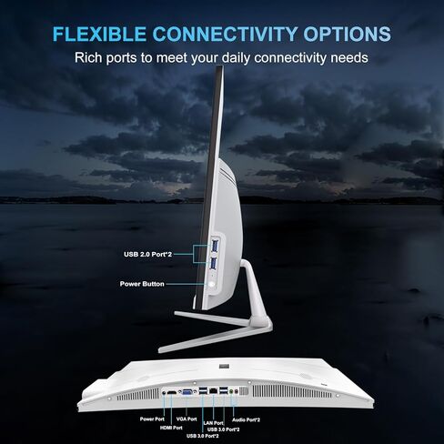 All-in-One Desktop Computer 23.8 Inch FHD Curved Display Celeron N100 (Up to 3.4GHz) All-in-One PC 8GB RAM 512GB SSD Win 11 Pro WiFi 5 Bluetooth 5.1 HDMI Desktop Computer with Wired Keyboard & Mouse in Kuwait