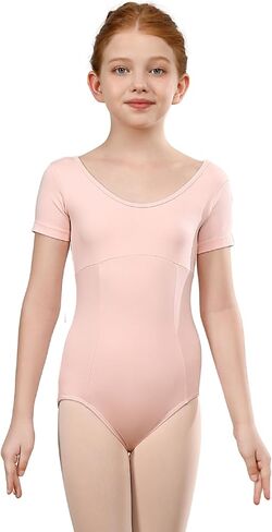 Girls Short-Sleeve Dance Leotards for Ballet & Gymnastics in Kuwait