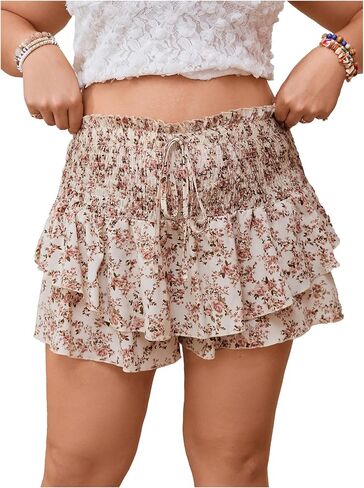 Floerns Women's Plus size skorts skorts skorts flowy flored spheds in Saudi Arabia