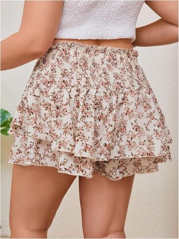 Floerns Women's Plus size skorts skorts skorts flowy flored spheds in Saudi Arabia