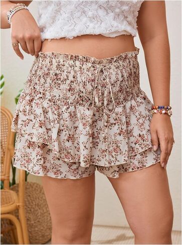 Floerns Women's Plus size skorts skorts skorts flowy flored spheds in Saudi Arabia