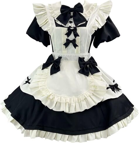 Maid Outfit for Women Costume Lingerie French Maid Cosplay Lolita Dress with Cat Ears Headwear Socks Set in Saudi Arabia
