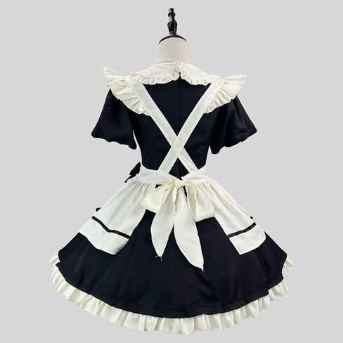 Maid Outfit for Women Costume Lingerie French Maid Cosplay Lolita Dress with Cat Ears Headwear Socks Set in Saudi Arabia