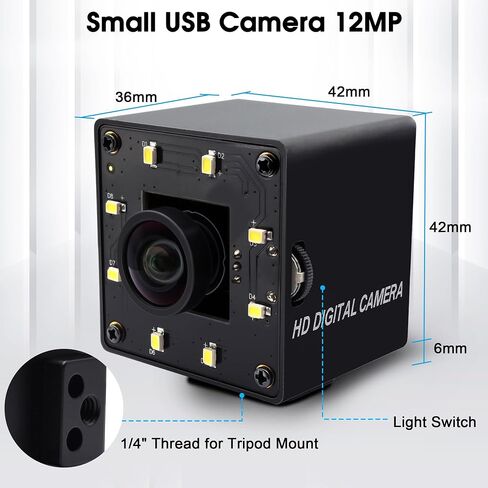 SVPRO 12MP 4K Auto Focus Camera Module مع الضوء لجهاز الكمبيوتر المحمول للكمبيوتر ، 1080p 1080p 120fps Camera USB 2.0 Camera Industrial Video Camera Wide 100 درجة لنظام التشغيل Windows/Android/Linux in Kuwait