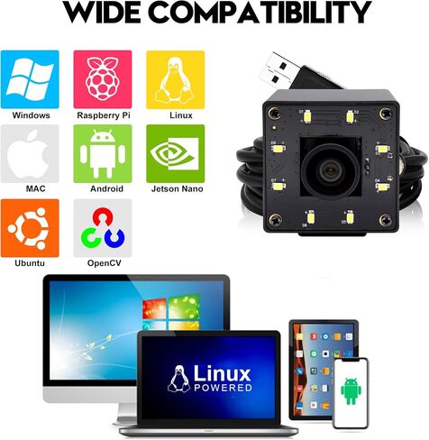 SVPRO 12MP 4K Auto Focus Camera Module مع الضوء لجهاز الكمبيوتر المحمول للكمبيوتر ، 1080p 1080p 120fps Camera USB 2.0 Camera Industrial Video Camera Wide 100 درجة لنظام التشغيل Windows/Android/Linux in Kuwait