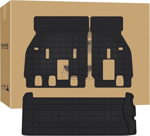 Floor Mats for Ford F-150 2015-2025 SuperCrew & 2022-2025 F-150 Lightning (No Fold Flat Storage) - Front & Rear 3PCS, 1st & 2nd Row Black in Saudi Arabia