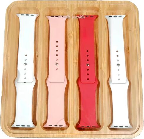 Wooden Watch Band Organizer Watch Band Storage Works with All Apple Watch Bands Case Organizer - 9 Slots Display Watch Storage Case Tray with Acrylic Top Lid in Saudi Arabia