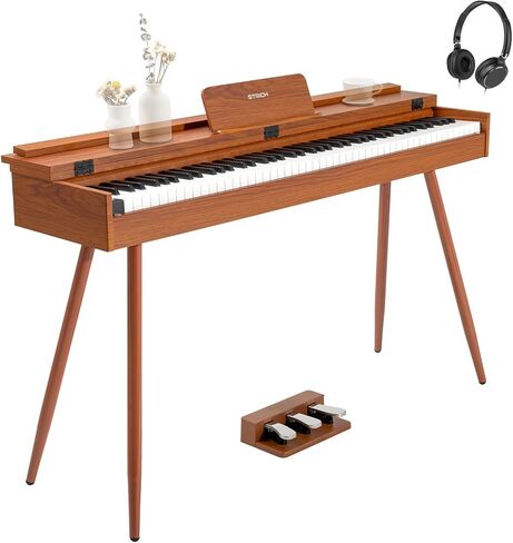 Strich 88 Key Digital Piano ، لوحة مفاتيح مرجحة من Hammer-Action ، لوحة مفاتيح Cover Cover Electric ذات الحجم الكامل مع حامل ، مكبرات صوت 25WX2 ، سماعات الرأس ، ثلاث دواسة ، SDP-350s (نمط الأثاث) in Saudi Arabia