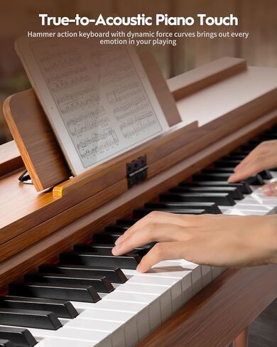 Strich 88 Key Digital Piano ، لوحة مفاتيح مرجحة من Hammer-Action ، لوحة مفاتيح Cover Cover Electric ذات الحجم الكامل مع حامل ، مكبرات صوت 25WX2 ، سماعات الرأس ، ثلاث دواسة ، SDP-350s (نمط الأثاث) in Saudi Arabia