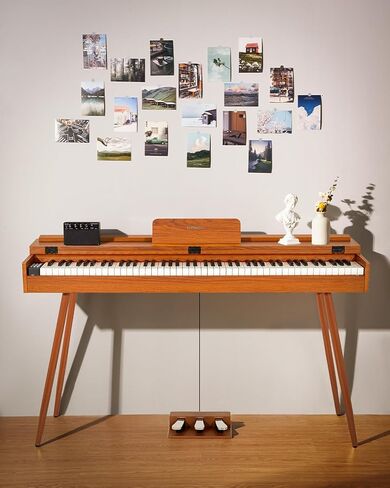 Strich 88 Key Digital Piano ، لوحة مفاتيح مرجحة من Hammer-Action ، لوحة مفاتيح Cover Cover Electric ذات الحجم الكامل مع حامل ، مكبرات صوت 25WX2 ، سماعات الرأس ، ثلاث دواسة ، SDP-350s (نمط الأثاث) in Saudi Arabia
