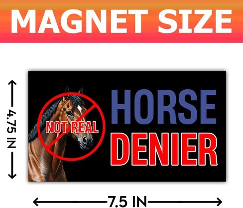 (3Pcs - 7.5x3.75 in) Horse Denier Car Bumper Sticker, Funny Quirky Car Decal, Adult Humor Truck Minivan Trailer Vehicle Decoration, Teens Meme Car Accessories, Gift for Family, Friends in Saudi Arabia