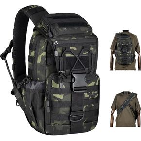 Tactical sling Backpack for men- 25l Large Army one shoulder Backpacks For Men Camping Hiking Trekking Daypack Rucksack (black-15.6) in Kuwait