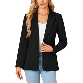 سترات Rooscier النسائية بأكمام طويلة وطية صدر السترة للعمل مع كتف مبطن in Kuwait