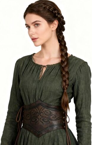 Joukavor Women's Viking Leather Corset Belt Belt -Vision Cinch Belt Renaissance لعيد الهالوين in Saudi Arabia