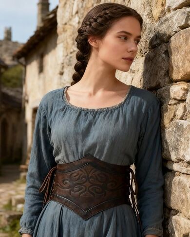 Joukavor Women's Viking Leather Corset Belt Belt -Vision Cinch Belt Renaissance لعيد الهالوين in Saudi Arabia