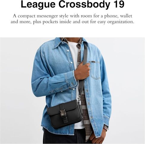 Coach League Crossbody 19 ، White/Black Sig in Kuwait