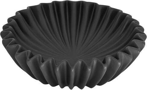 Ceramic Fruit Bowl for Kitchen Counter Large Ivory Decorative Bowl Modern Home Decor 8 Inches Key Bowl Ruffle Fluted Scalloped Bowl in Saudi Arabia
