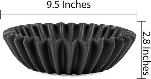 Ceramic Fruit Bowl for Kitchen Counter Large Ivory Decorative Bowl Modern Home Decor 8 Inches Key Bowl Ruffle Fluted Scalloped Bowl in Saudi Arabia
