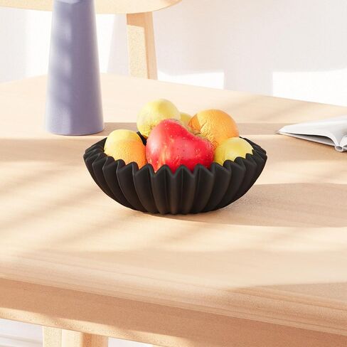 Ceramic Fruit Bowl for Kitchen Counter Large Ivory Decorative Bowl Modern Home Decor 8 Inches Key Bowl Ruffle Fluted Scalloped Bowl in Saudi Arabia