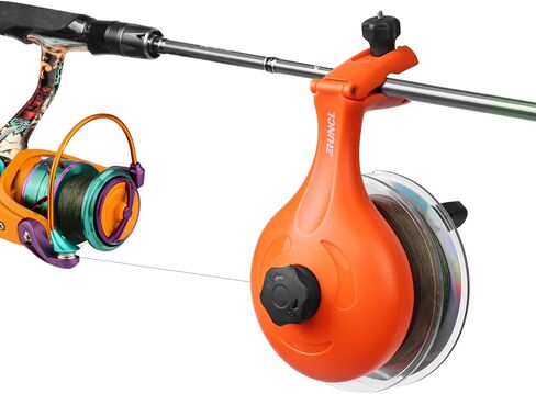 Runcl Fishing Line Winder-أداة التخزين المؤقت المحمولة لكرات الصب والغزل ، تمنع تطور الخط ، والمقبض غير المنقوش مع مقص ، وهدايا الصيد المثالية in Kuwait
