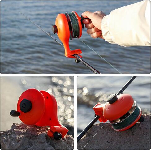Runcl Fishing Line Winder-أداة التخزين المؤقت المحمولة لكرات الصب والغزل ، تمنع تطور الخط ، والمقبض غير المنقوش مع مقص ، وهدايا الصيد المثالية in Kuwait