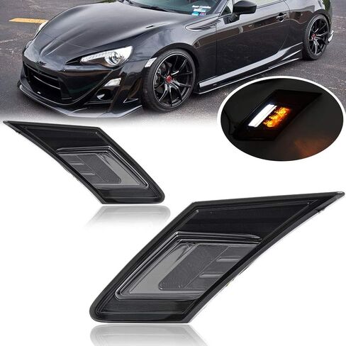 Clear Lens White/Amber LED Front Side Marker Light Kits for 2017-2020 Toyoto 86/GT86 2013-2016 Scion FR-S 2013-2020 Subar.u BRZ LED Turn Signal Lights Running/Parking White/Amber Led Sidemarker Lamps in Kuwait