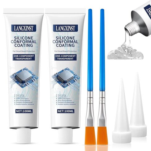 Conformal Coating for Electronics, Silicone Adhesive Sealant Transparent Insulating Sealant, Strong Fluidity Waterproof for Circuit Boards Appliance Control Boards LED Lamps,100ml in Kuwait