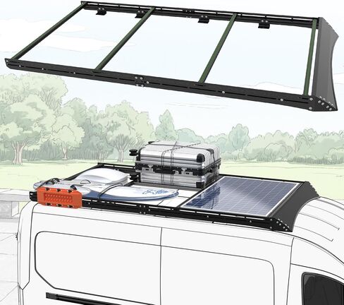 StarONE Adjustable Solar Van Roof Rack fit for Ford Transit 148" WB (Low/Medium/High Roof) | Multi-Functional Roof Rack for Solar Panels,Side Tents,Ladder & Accessories in Saudi Arabia