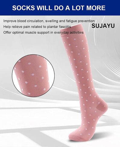 6 Pairs Compression Socks for Women Men 15-20 mmhg Knee High, Womens Compression Socks Compression Stockings for Women Men in Saudi Arabia