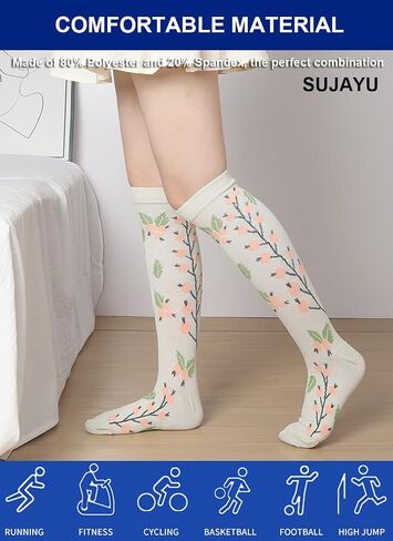 6 Pairs Compression Socks for Women Men 15-20 mmhg Knee High, Womens Compression Socks Compression Stockings for Women Men in Saudi Arabia