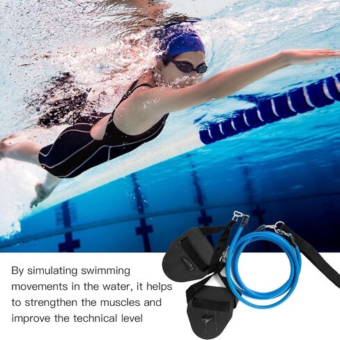 Swimming Resistance Band Set with Hand Paddles Handles Exercise Workout Bands for Women Men 1.2m Stretch Cord in Saudi Arabia