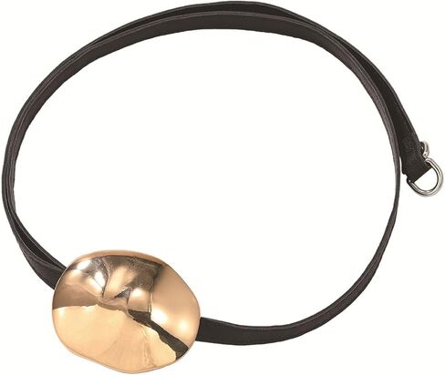 قلادة من الفضة/الذهب المطلي بالولاء المعدني قلادة لنساء الرجال ، والجنسين الهندسي السميك للجنسين مجردة قلادة القلادة البيان عبارة عن سلسلة أزياء سلسلة أزياء بارد الشرير (الذهب) in Kuwait