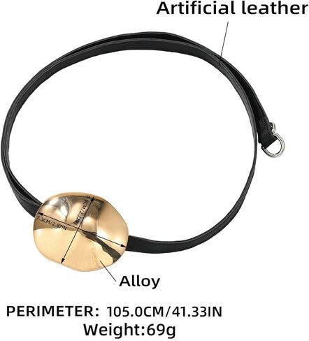 قلادة من الفضة/الذهب المطلي بالولاء المعدني قلادة لنساء الرجال ، والجنسين الهندسي السميك للجنسين مجردة قلادة القلادة البيان عبارة عن سلسلة أزياء سلسلة أزياء بارد الشرير (الذهب) in Kuwait