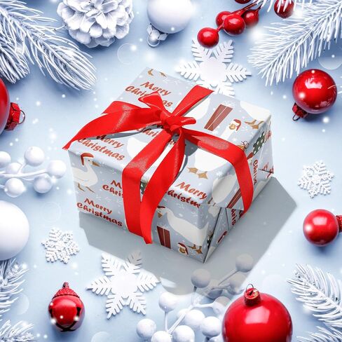 ورق تغليف عيد الميلاد من RUSPEPA - لفة صغيرة - تصميم أوراق الصنوبر والتوت لعيد الميلاد والعطلات والحفلات - 17 بوصة × 16.4 قدم in Saudi Arabia