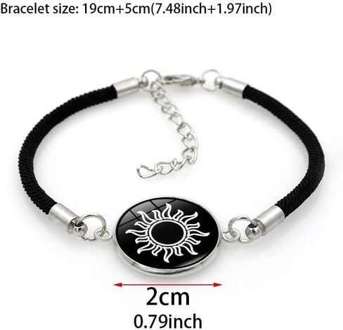 2pcs sun star moon glow-in-the-dark bracelets, men's and women's black leather bracelets, sun moon star couple bracelets in Saudi Arabia