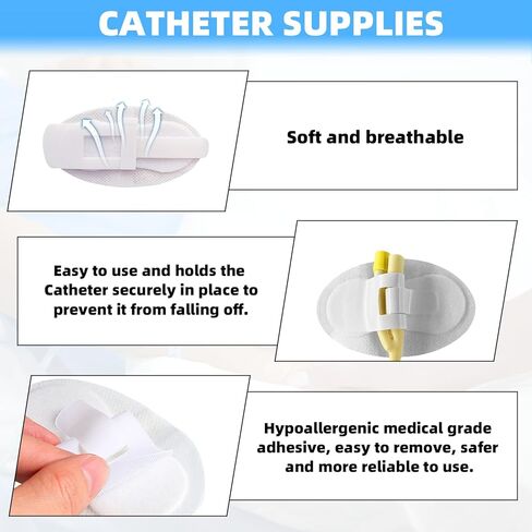30Pcs Foley Catheter Stabilization Device, Catheter Tube Holder, Adhesive Catheter Urinary Leg Bag Legband Holder Catheter Supplies for Single/Double Tube, G Tube and Feeding Tube in Place in Saudi Arabia